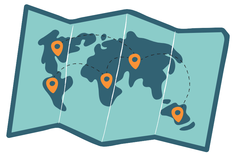 illustration-carte-monde-plat Illustration d'une carte du monde